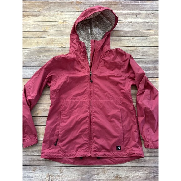 Carhartt Jackets & Blazers - Carhartt Lightweight Nylon Rain Jacket Pink Mauve Women's XS Full Zip Hood